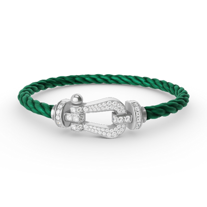 [OAKJURI Jewelry]FORCE LARGE HORSESHOE FULL DIAMOND BRACELET SILVER